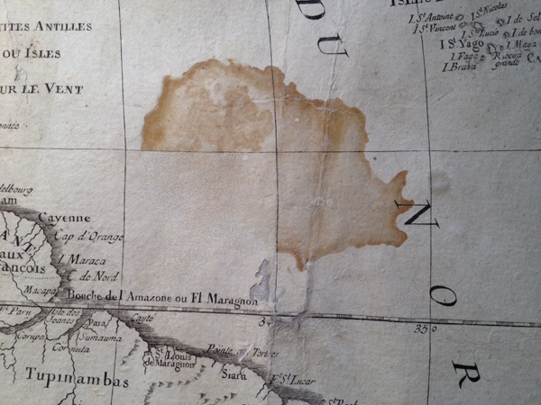 Mappa Americhe, dettaglio del ritocco
