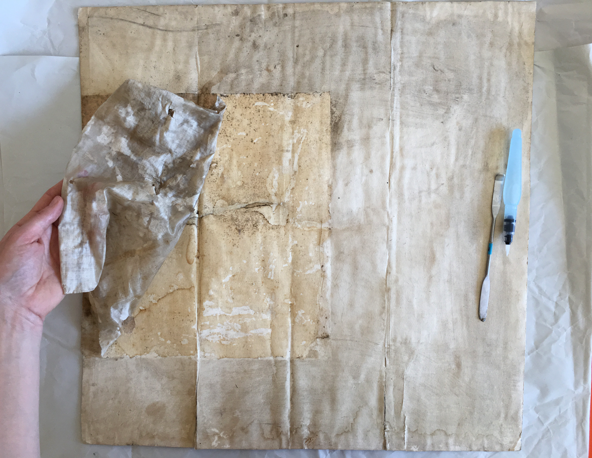 Mappa catastale - fase del restauro